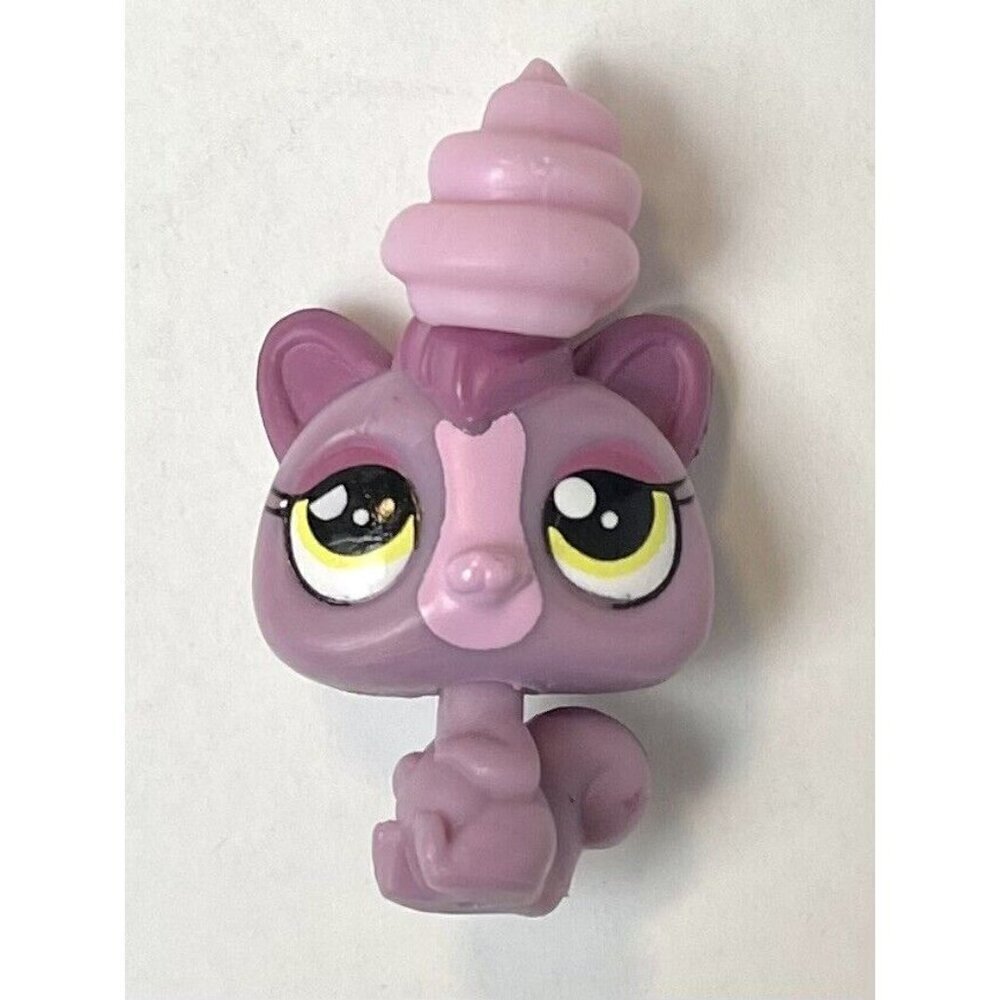 LITTLEST PET SHOP #3711 BLIND BAGS Purple Squirrel Mini Figure w/ Accessory EUC